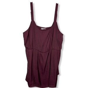 NWT Maurices Plum Smocked back slinky peplum tank top